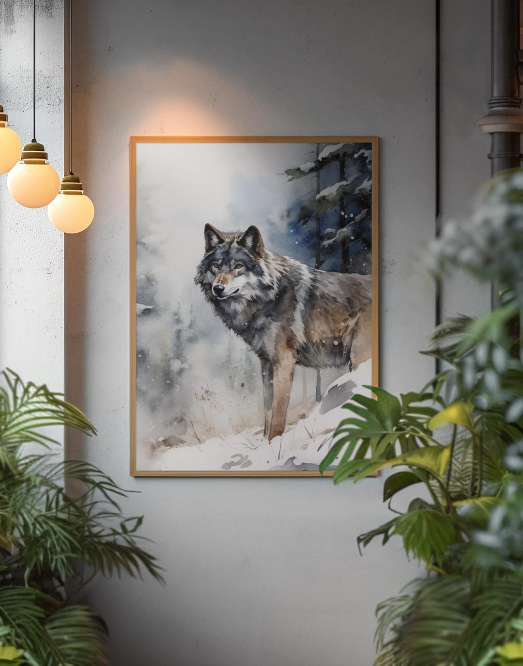 Rustic Wolf Rustic Wolf Art Poster, Matte Wildlife Decor, Nature Prints for Living ...