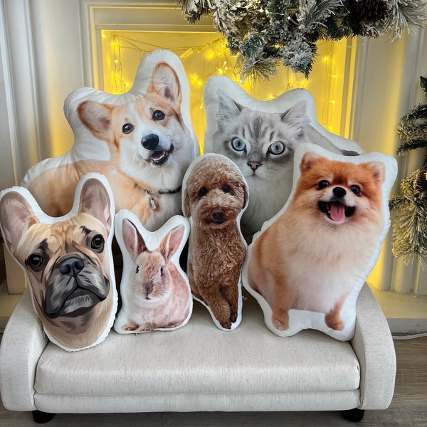 Benutzerdefinierte Haustier Kissen | Personalisiertes Kissen | Haustier-Memorial-Geschenk | Individuell geformtes Kissen | Hundekissen | Katzenkissen Tierliebhaber