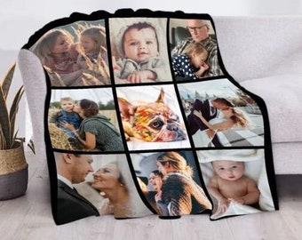 Personalized Photo Blanket l Personalized Gifts l Custom Photo Collage Blanket l Photo Gifts, Graduation 2024, Wedding 2024, Photo Blanket