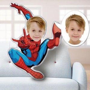 Cuscino personalizzato per supereroi con testa Bobble 3D, sirena, festa del papà, festa della mamma immagine 2