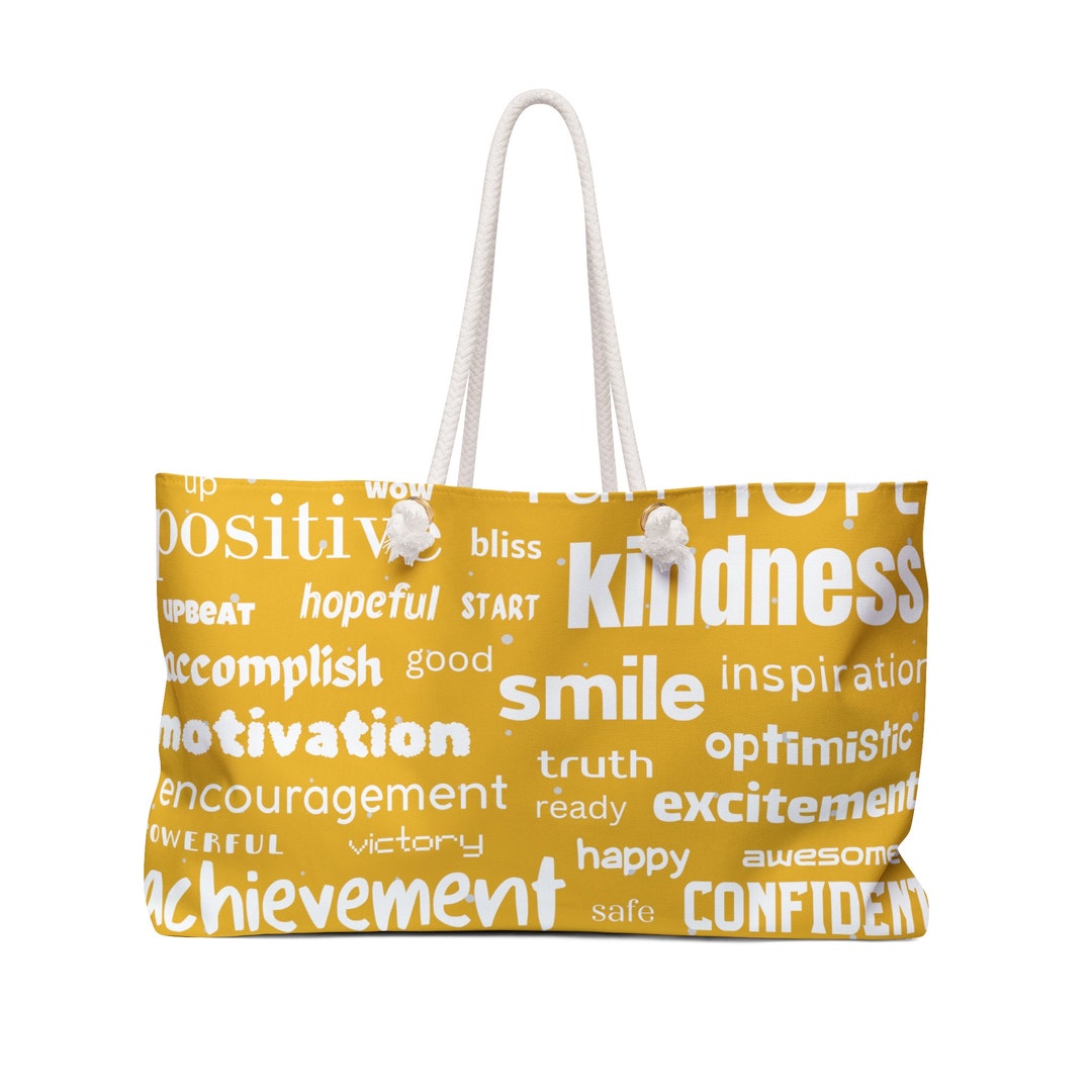Yellow Positive Message Bag Gift Idea for Her Positive Etsy