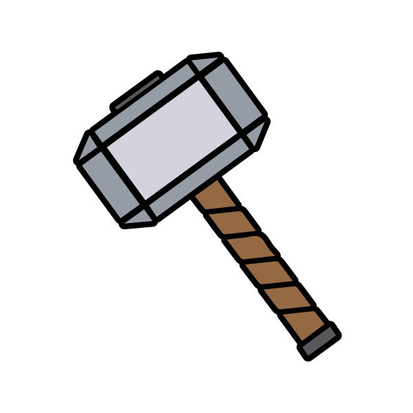 Superhero Hammer Design - Digital Download SVG & PNG File