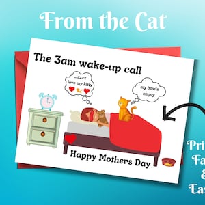 Tarjeta del Día de la Madre de The Cat, tarjeta para mamá gata de Kitty para amantes de los gatos, tarjeta navideña barata, tarjeta para el Día de la Madre de Pet Cat Cards.