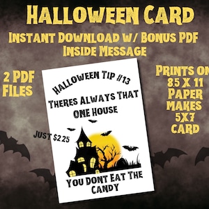 Cheap Halloween Card Instant Download Halloween Card Printable Halloween Card Print Yourself Cute Halloween Card Prints on Regular Paper!