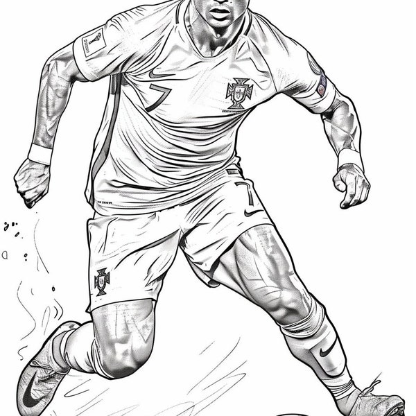 25 Printable Drawings of European Soccer Scenes to Color and Create, Goal Kick Coloring Fun Coloring Book for Kids