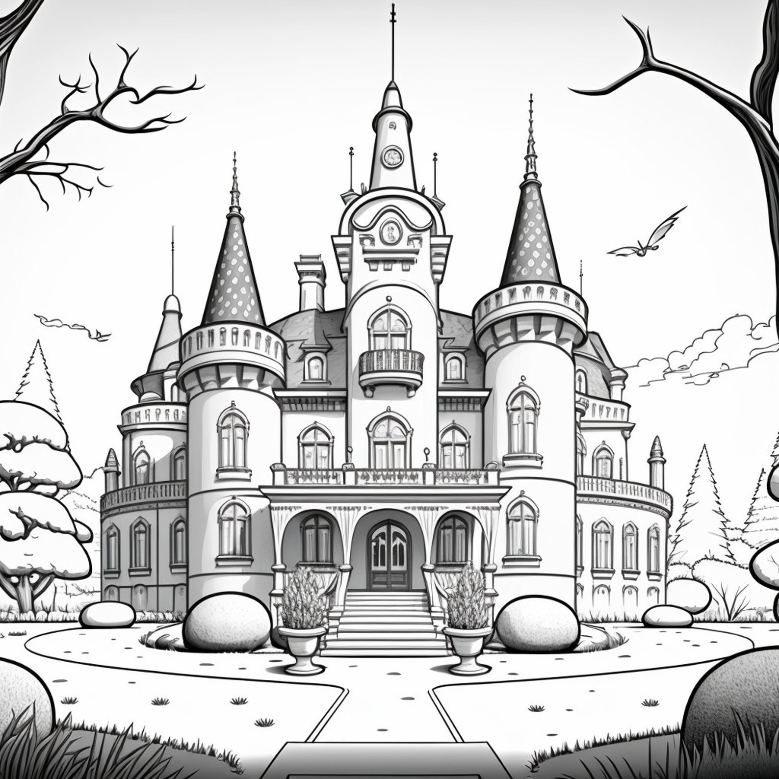 25 Printable Coloring Pages of Palaces From Medieval Castles Etsy