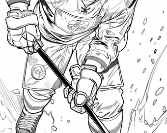 25 Printable Drawings of Hockey Scenes to Color and Create, Slapshot Score Coloring Fun Coloring Book for Kids