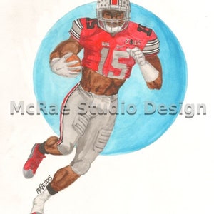 Ezekiel Elliott, stampa ad acquerello dello stato dell&#39;Ohio