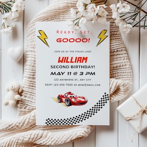 Race Car Birthday invitation, Race Car Editable Invite, Race Car Birthday Card Invitation, racecar party, Boys Invitation, Car Birthday