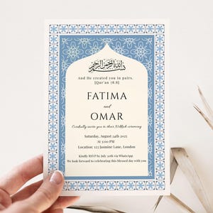 Islamic Wedding Invitation | Muslim Wedding Template | Nikkah Digital Invite | Walima inivte | Editable Canva | Instant Download