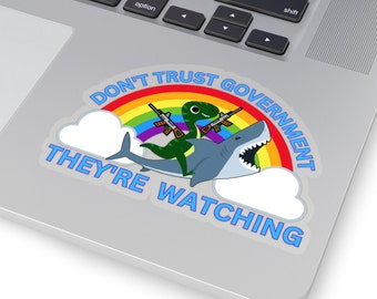 Unleash Your Inner Skeptic with our "Government Watchers" Sticker! Kiss-Cut Stickers