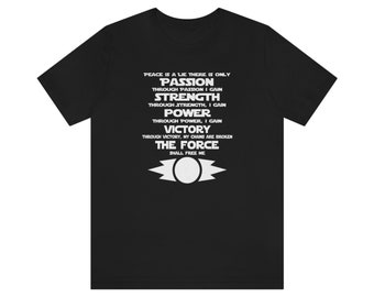 De Sith Code Unisex Jersey Star Wars Sith T-shirt met korte mouwen