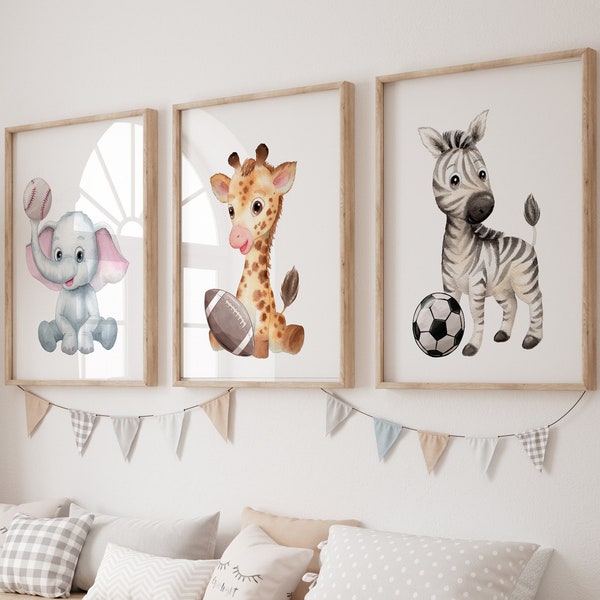 Baby Nursery Sports Wall Art Etsy