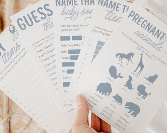 Cowboy Baby Shower Games | Printable Bundle of Baby Shower Activities | Western Theme Games | A little cowboy is on the way theme | BBS-11