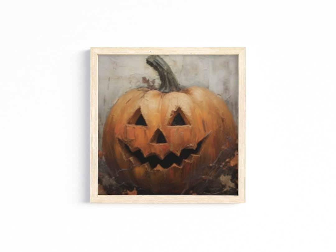 Printable Halloween Jack O Lantern Art, Spooky Pumpkin Art Print ...