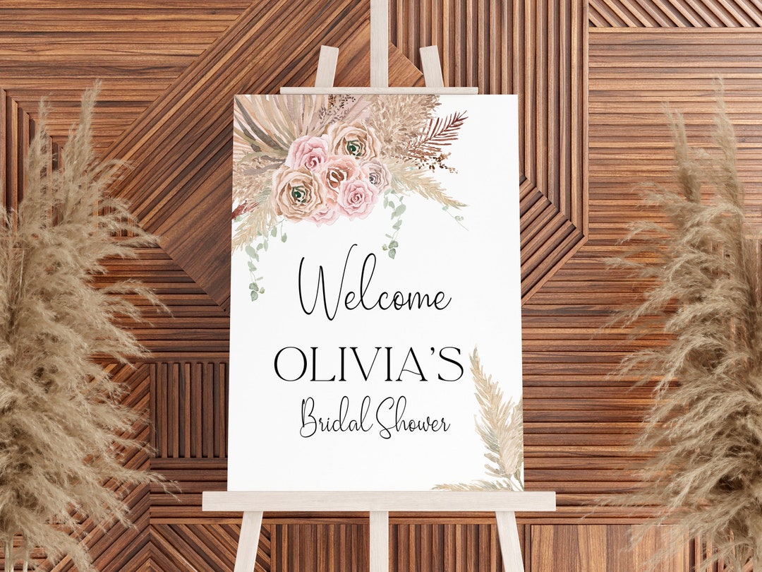 Boho Bridal Shower Welcome Sign Custom Foam Board Personalized Bridal ...