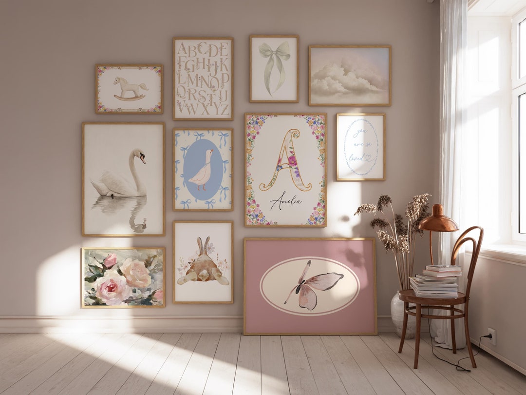 Vintage Girls Nursery Prints - Set of 1 1 Wall Art Digital Downloads ...