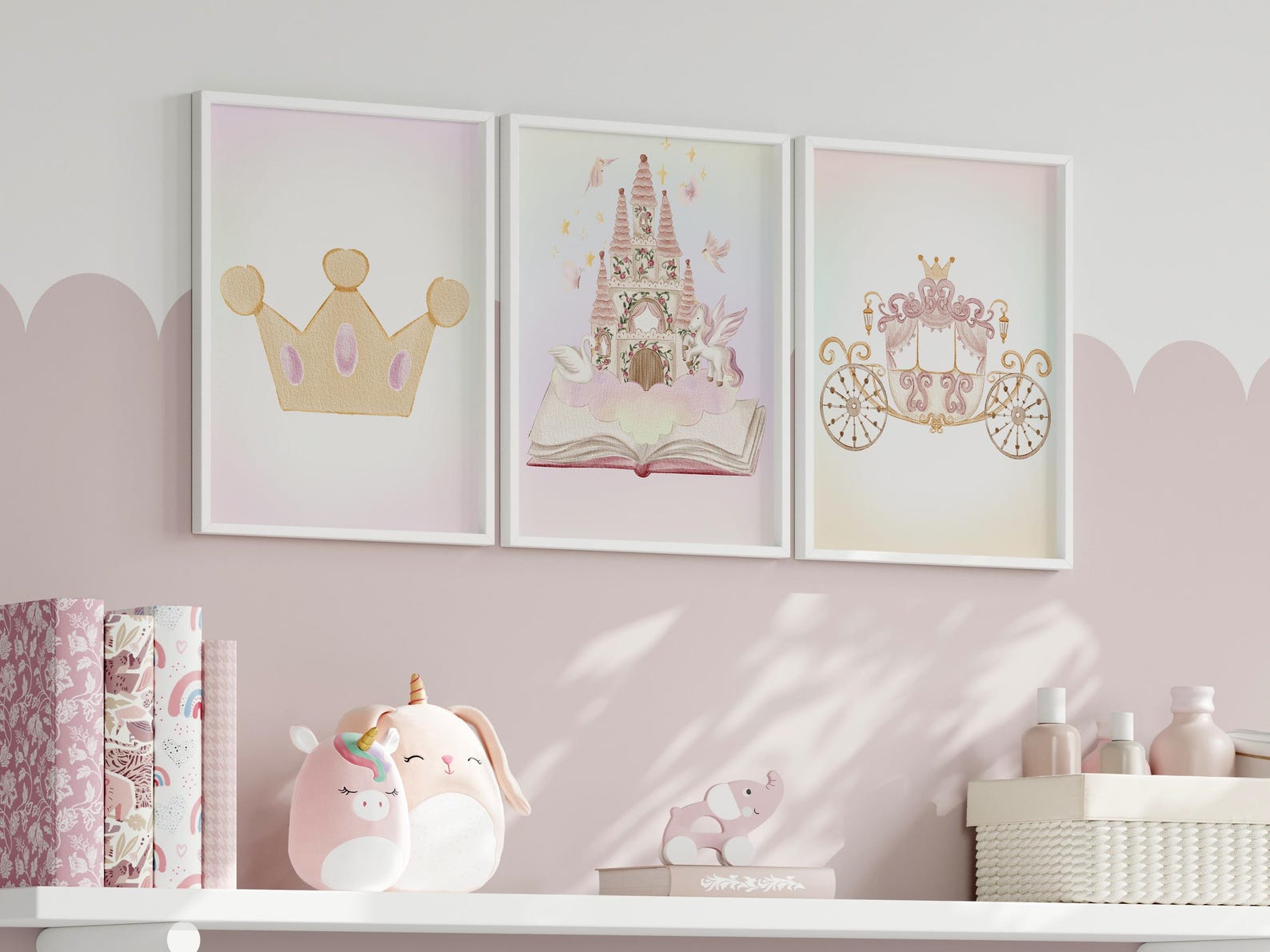 Watercolor Princess Wall Art Set of 6 | Princess Nursery Prints | Girls ...