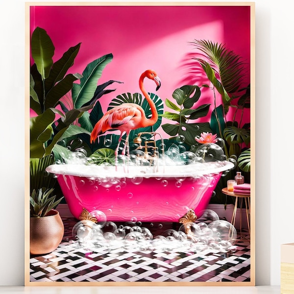 Flamingo Bathroom - Etsy