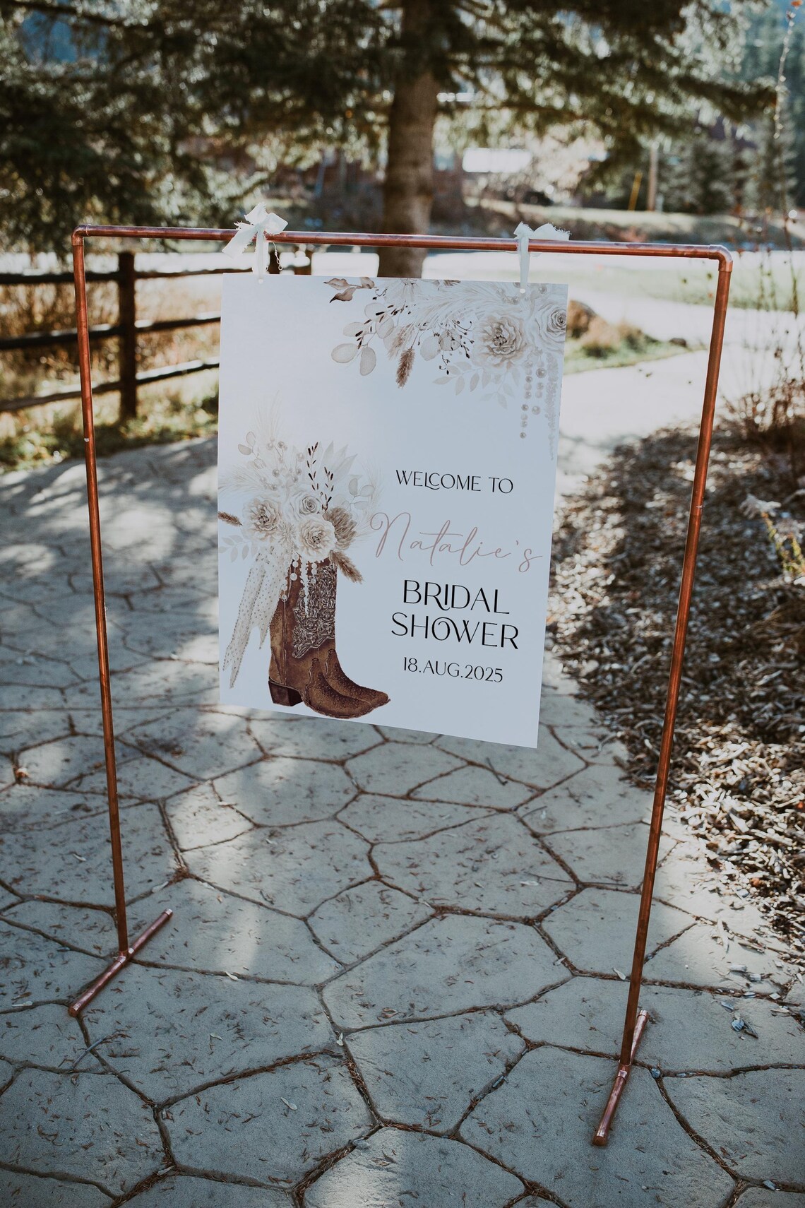 Cowgirl Boots Bridal Shower Welcome Sign | Country Western | Boots and ...