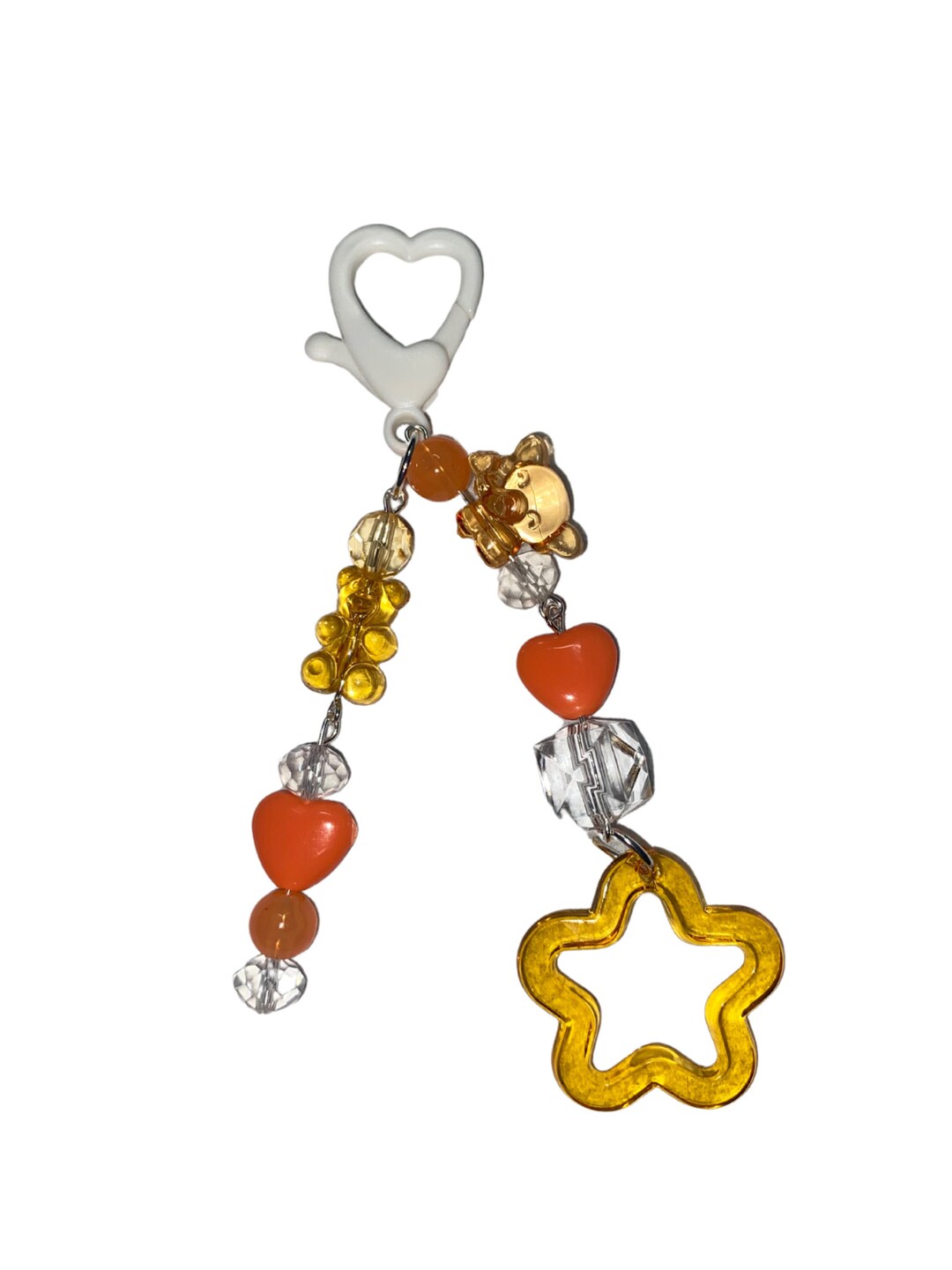 Orange Fun Keychain / Y2k Accessories Y2k Keychain Orange Themed Gummy Bear Orange Star Etsy