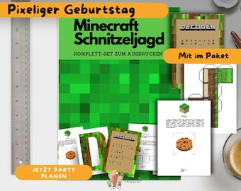 Pixel-Party-Zauber: Der ultimative Leitfaden für eine kreative Geburtstagsfeier im Block-Stil! Schnitzeljagd, Schatzsuche für Kids