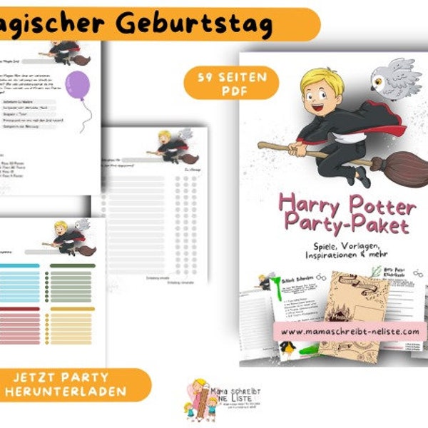 Das magische Zauberpaket für jeden Kindergeburtstag - 59 Seiten u.a. mit Budget Tracker, Mitgebsel- und Spielideen, Rezepte, Ablaufplan