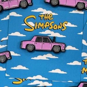 The Simpsons Homers Pink Sedan Enamel Pin image 1