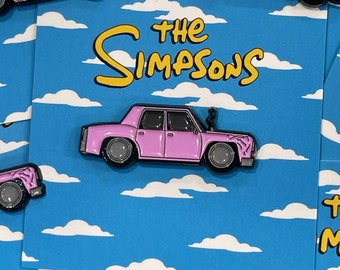 The Simpsons - Homers Pink Sedan Enamel Pin