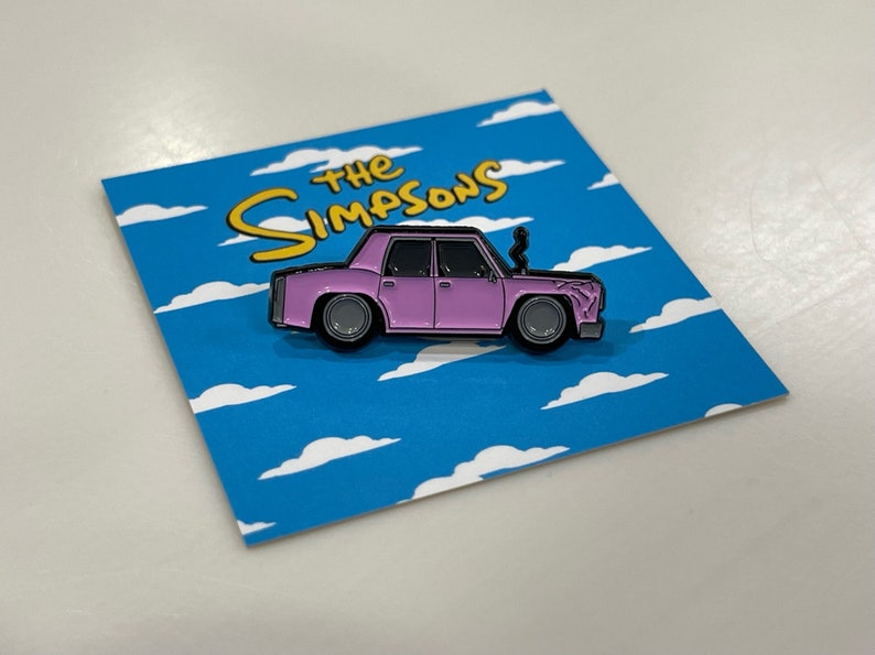 The Simpsons Homers Pink Sedan Enamel Pin image 2