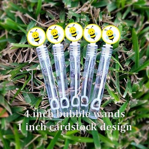 5 Bumble Bee Bubble Wands - Bumble Bee Favors - Bubbles Favors - Bumble Bee Loot Bags - Bumble Bee Party Favors - Mini Bubbles