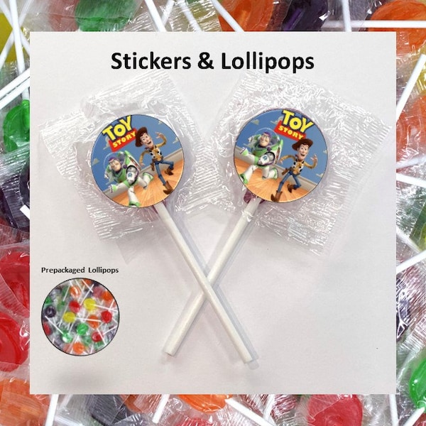 8+ Toy Story Lollipops - Toy Story Party Favors - Lollipops Favors - Toy Story Candy Bags - Toy Story Favors