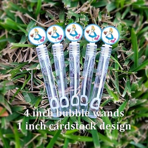 8+ Alice Bubble Wands - Alice Favors - Bubbles Favors - Alice Loot Bags - Alice Party Favors- Mini Bubbles