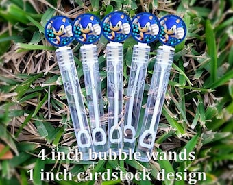5 Sonic Bubble Wands - Sonic Party Favors - Bubbles Favors - Sonic Candy Bags - Sonic Favors - Mini Bubbles - NEW