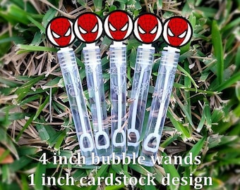 5 Spiderman Bubble Wands - Spiderman Party Favors - Bubbles Favors - Spiderman Candy Bags - Spiderman Favors - Mini Bubbles