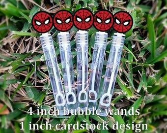 5 Spiderman Bubble Wands - Spiderman Party Favors - Bubbles Favors - Spiderman Candy Bags - Spiderman Favors - Mini Bubbles