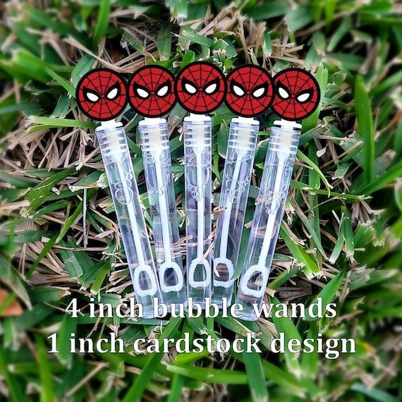 5 Spiderman Bubble Wands - Spiderman Party Favors - Bubbles Favors - Spiderman Candy Bags - Spiderman Favors - Mini Bubbles