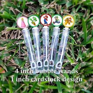 8+ Mario Bros Bubble Wands - Mario Bros Favors - Bubbles Favors - Mario Bros Loot Bags - Mario Bros Party Favors - Mini Bubbles