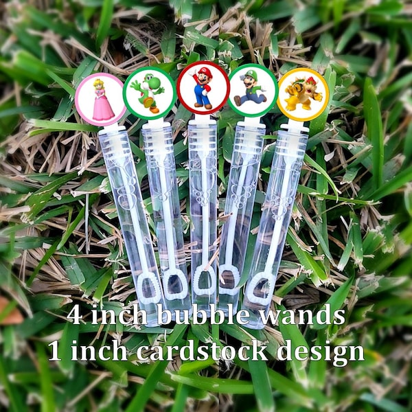 8+ Mario Bros Bubble Wands - Mario Bros Favors - Bubbles Favors - Mario Bros Loot Bags - Mario Bros Party Favors - Mini Bubbles