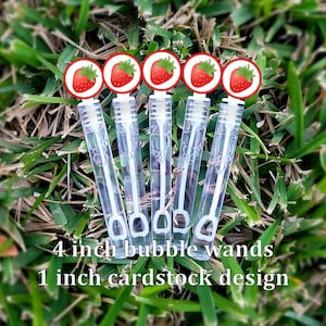 8+ Strawberry Bubble Wands - Berry Favors - Bubbles Favors - Strawberry Loot Bags - Berry Party Favors - Mini Bubbles