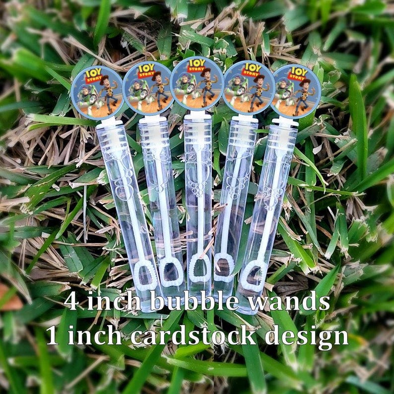 5 varitas de burbujas de Toy Story - Regalos para fiestas de Toy Story - Regalos de burbujas - Bolsas de dulces de Toy Story - Regalos de Toy Story - Mini burbujas imagen 1