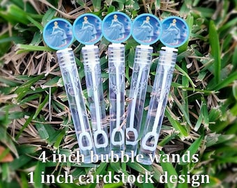 5 Cinderella Bubble Wands - Cinderella Favors - Bubbles Favors - Cinderella Loot Bags - Cinderella Party Favors - Mini Bubbles