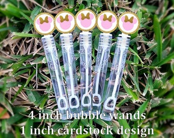 5 Minnie Bubble Wands - Minnie Favors - Bubbles Favors - Minnie Candy Bags - Minnie Party Favors - Mini Bubbles