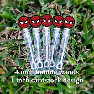 8+ Spiderman Bubble Wands - Spiderman Party Favors - Bubbles Favors - Spiderman Candy Bags - Spiderman Favors - Mini Bubbles