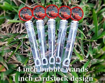 5 Varitas de Burbujas de Cars - Recuerdos de Cars - Recuerdos de Burbujas - Bolsas de Regalo de Cars - Recuerdos de Fiesta de Cars - Mini Burbujas - Rayo McQueen