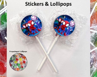 8+ Spidey Lollipops - Spidey Party Favors - Lollipops Favors - Spidey Candy Bags - Spidey Favors