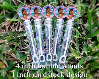 5 Moana Bubble Wands - Moana Favors - Bubbles Favors - Moana Candy Bags - Moana Party Favors - Mini Bubbles