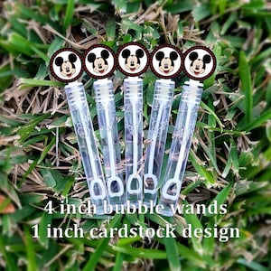 5 Mickey Bubble Wands - Mickey Favors - Bubbles Favors - Mickey Candy Bags - Mickey Party Favors - Mini Bubbles
