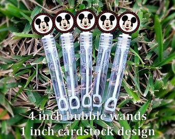 5 Mickey Bubble Wands - Mickey Favors - Bubbles Favors - Mickey Candy Bags - Mickey Party Favors - Mini Bubbles
