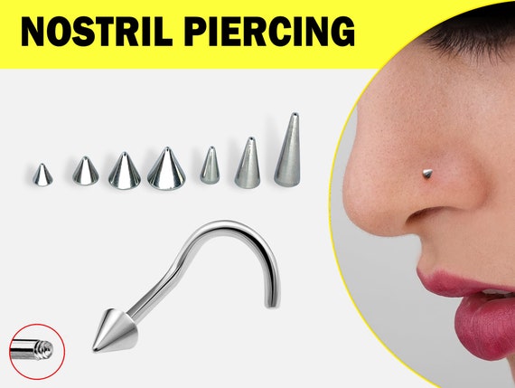 Titanium Spike Nostril Screw With Different Size Cone spike Nose